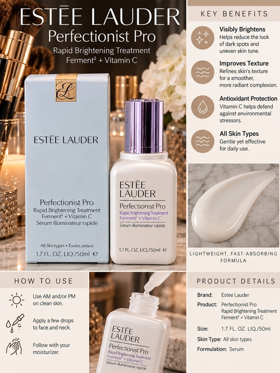Estee Lauder Other - Estee Lauder Perfectionist Pro Rapid Brightening Treatment – Light Blue/White